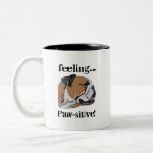 英国のブルドッグ感じの愛犬ママ ツートーンマグカップ (左)