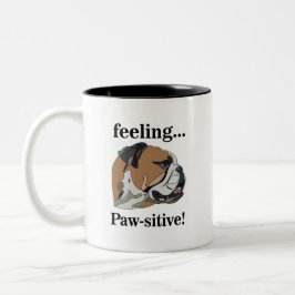 英国のブルドッグ感じの愛犬ママ ツートーンマグカップ