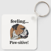 英国のブルドッグ感じの愛犬派 キーホルダー (裏面)