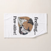 英国のブルドッグ感じの愛犬派 ハンドタオル (ハンドタオル)