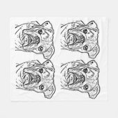 英国のブルドッグ毛布 フリースブランケット (正面(横))