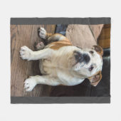 英国のブルドッグ毛布 フリースブランケット (正面(横))