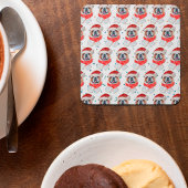 英国のブルドッグ犬がクリスマスを育てる スクエアペーパーコースター