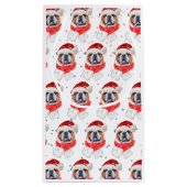 英国のブルドッグ犬がクリスマスを育てる スモールペーパーバッグ (裏面)