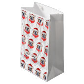 英国のブルドッグ犬がクリスマスを育てる スモールペーパーバッグ (正面アングル)