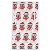 英国のブルドッグ犬がクリスマスを育てる スモールペーパーバッグ (正面)