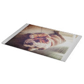 英国のブルドッグ犬 |犬の写真 カッティングボード (角)