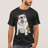 英国のブルドッグ素晴らしおもしろいブルドッグ犬 Tシャツ (正面)