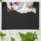 英国のブルドッグ素晴らしおもしろいブルドッグ キッチンタオル (折り畳み)