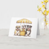 英国のブルドッグ走ズAレモネードスタンド カード (黄色い花)