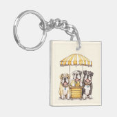 英国のブルドッグ走ズAレモネードスタンド キーホルダー (正面左)