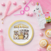 英国のブルドッグ走ズAレモネードスタンド ペーパープレート (パーティー)