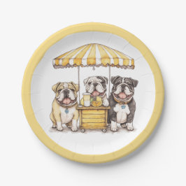 英国のブルドッグ走ズAレモネードスタンド ペーパープレート