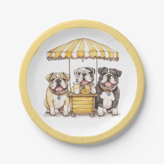 英国のブルドッグ走ズAレモネードスタンド ペーパープレート (正面)