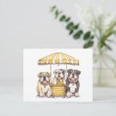 英国のブルドッグ走ズAレモネードスタンド ポストカード (スタンド正面)