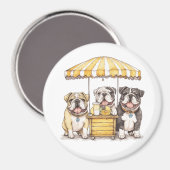 英国のブルドッグ走ズAレモネードスタンド マグネット (正面/裏面)