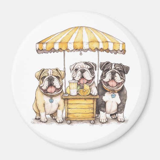 英国のブルドッグ走ズAレモネードスタンド マグネット (正面)