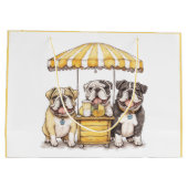 英国のブルドッグ走ズAレモネードスタンド ラージペーパーバッグ (裏面)