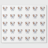 英国のブルドッグ頭 ラッピングペーパー (フラット)