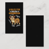 英国のブルドッグ飼い主ユーモアのあるが愛犬好き 名刺 (正面/裏面)