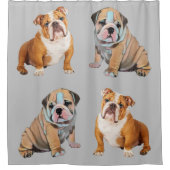 英国のブルドッグ シャワーカーテン (正面)