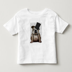 英国のブルドッグ、ハウフォーマルンド、ハット トドラーTシャツ