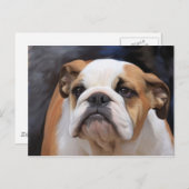 英国のブルドッグ・パピー ポストカード (正面/裏面)