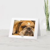 英国のブルドッグ・パ考えるッピー・ドッグ カード (裏面)