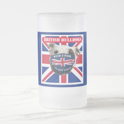 英国のブルドッグ フロストグラスビールジョッキ (中央)