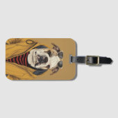 英国のブルドッグ ラゲッジタグ (正面横)