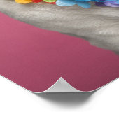 英国のブルドッグ(18カ月)はストローを着ている ポスター (角)