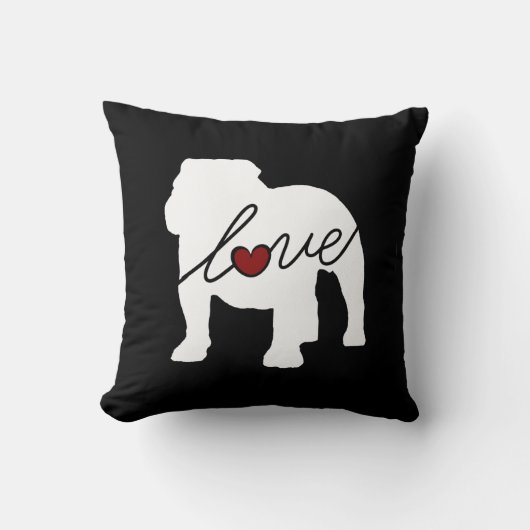 英国のブルドッグLoveq クッション (正面)