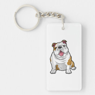 英国のブルドッ素晴らしグがおもしろい犬を育てる キーホルダー