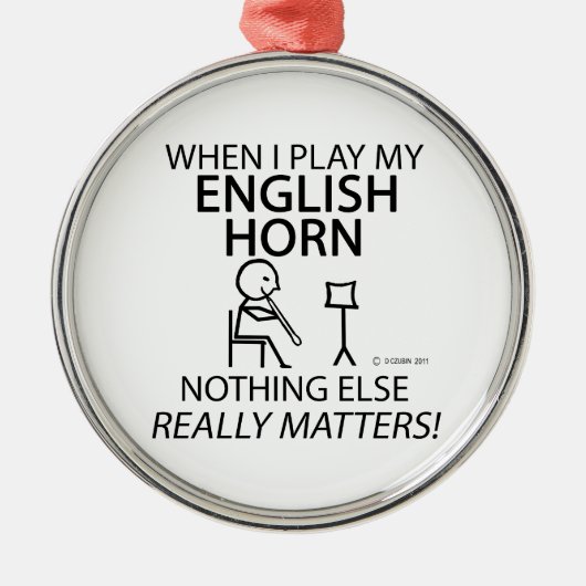 英国のホルンは何の問題も無い メタルオーナメント (正面)