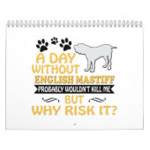 英国のマスティフのカレンダー2019 2020人のギフトの女性のお母さん カレンダー (カバー)