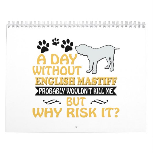 英国のマスティフのカレンダー2019 2020人のギフトの女性のお母さん カレンダー (カバー)