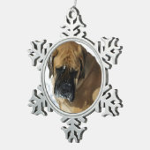 英国のマスティフのクリスマスのオーナメントの雪片 スノーフレークピューターオーナメント (右)