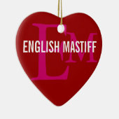 英国のマスティフのモノグラムのデザイン セラミックオーナメント (右)