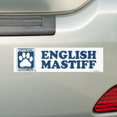 英国のマスティフの青 バンパーステッカー (車上)