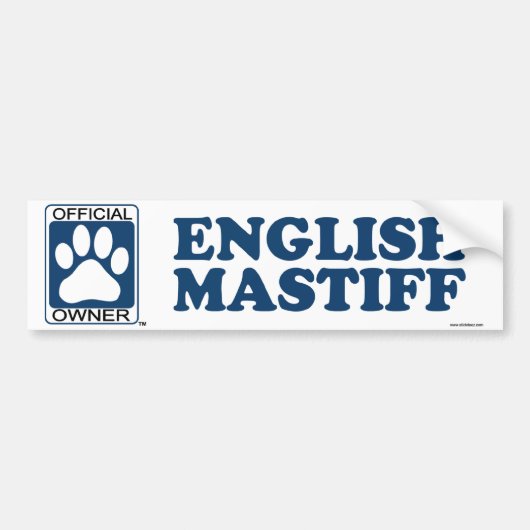 英国のマスティフの青 バンパーステッカー (正面)