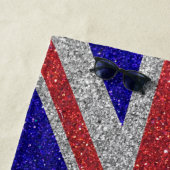 英国のユニオンジャック国旗ロンドングリッター夏パーティー ビーチタオル (インサイチュ)