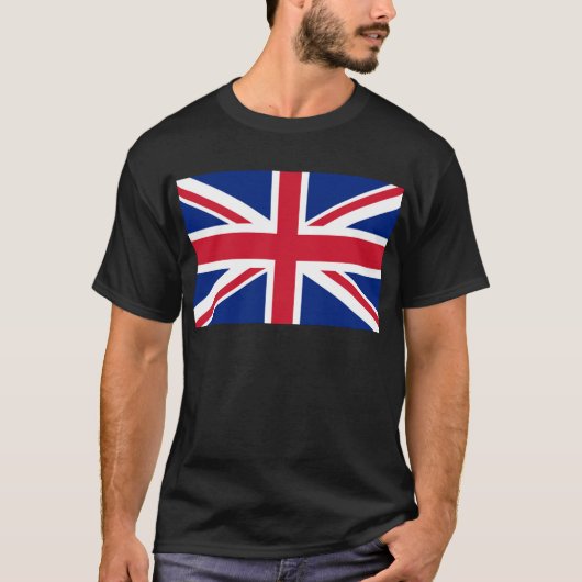英国のユニオンジャック国旗 – オーセンティック版 Tシャツ (正面)