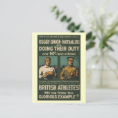 英国のラグビー、サッカー選手は義務を求める ポストカード (スタンド正面)