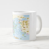 英国のラベルとのHomeric時代ギリシャの地図 ジャンボコーヒーマグカップ (正面右)