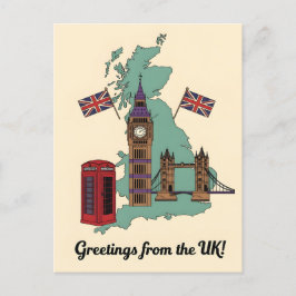 英国のランドマーク旅行からの挨拶 ポストカード