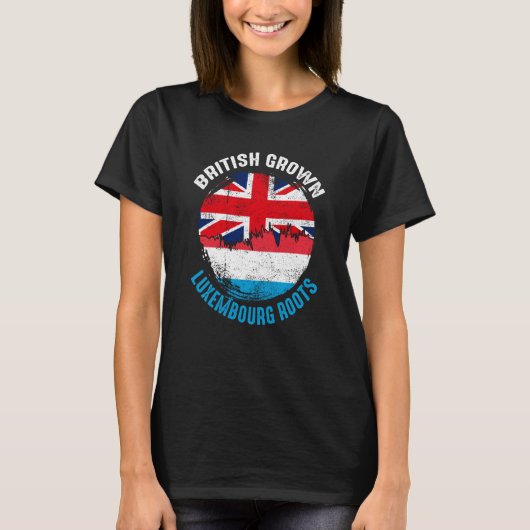 英国のルクセンブルグルーツMのヴィンテージフラグ Tシャツ (正面)
