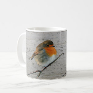 英国のロビンのヨーロッパの鳥赤い胸の流木 コーヒーマグカップ