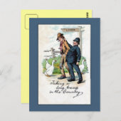 英国のヴィンテージ警察のユーモア ポストカード (正面/裏面)