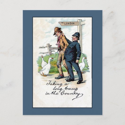 英国のヴィンテージ警察のユーモア ポストカード (正面)