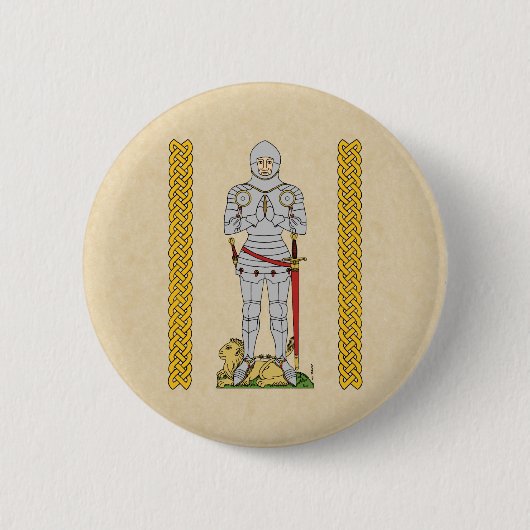 英国の中世の騎士1430年頃 缶バッジ (正面)